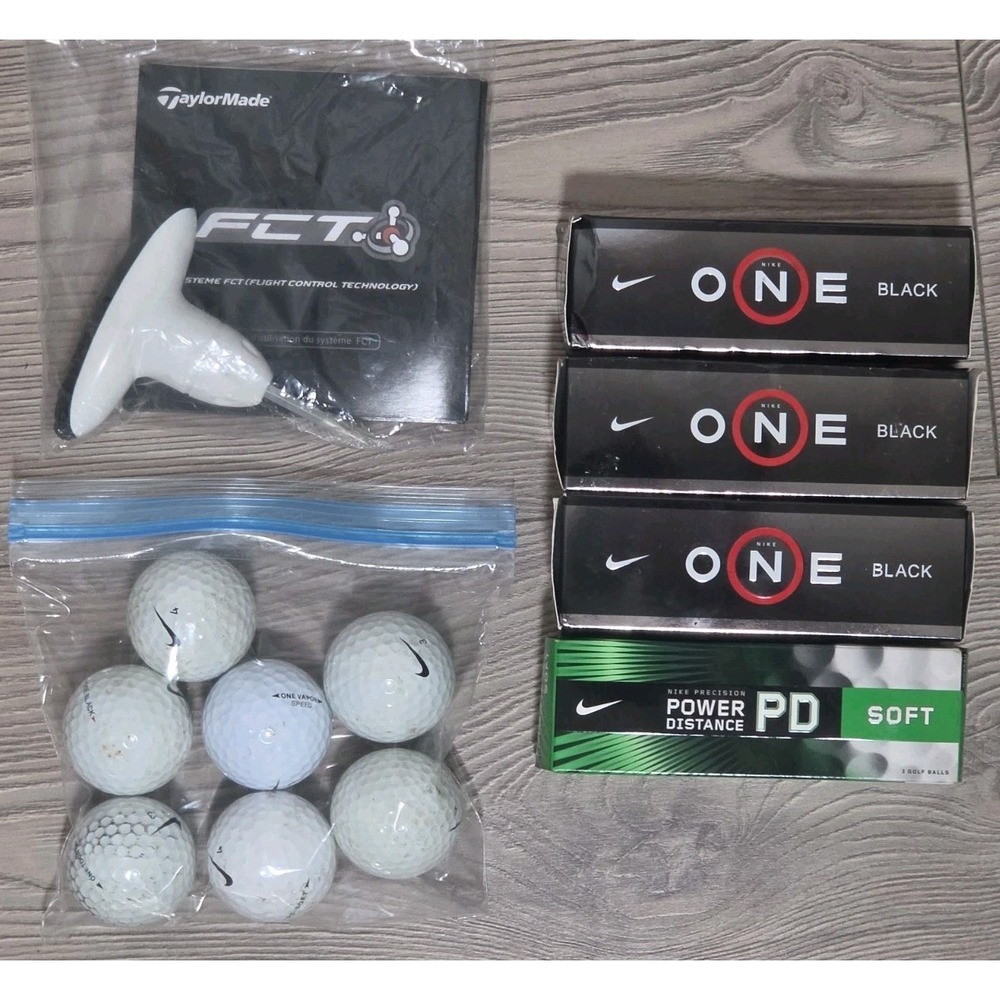 Nike Golf Ball Bundle One Black & Misc 16 New & 7 Used TaylorMade Driver Tool